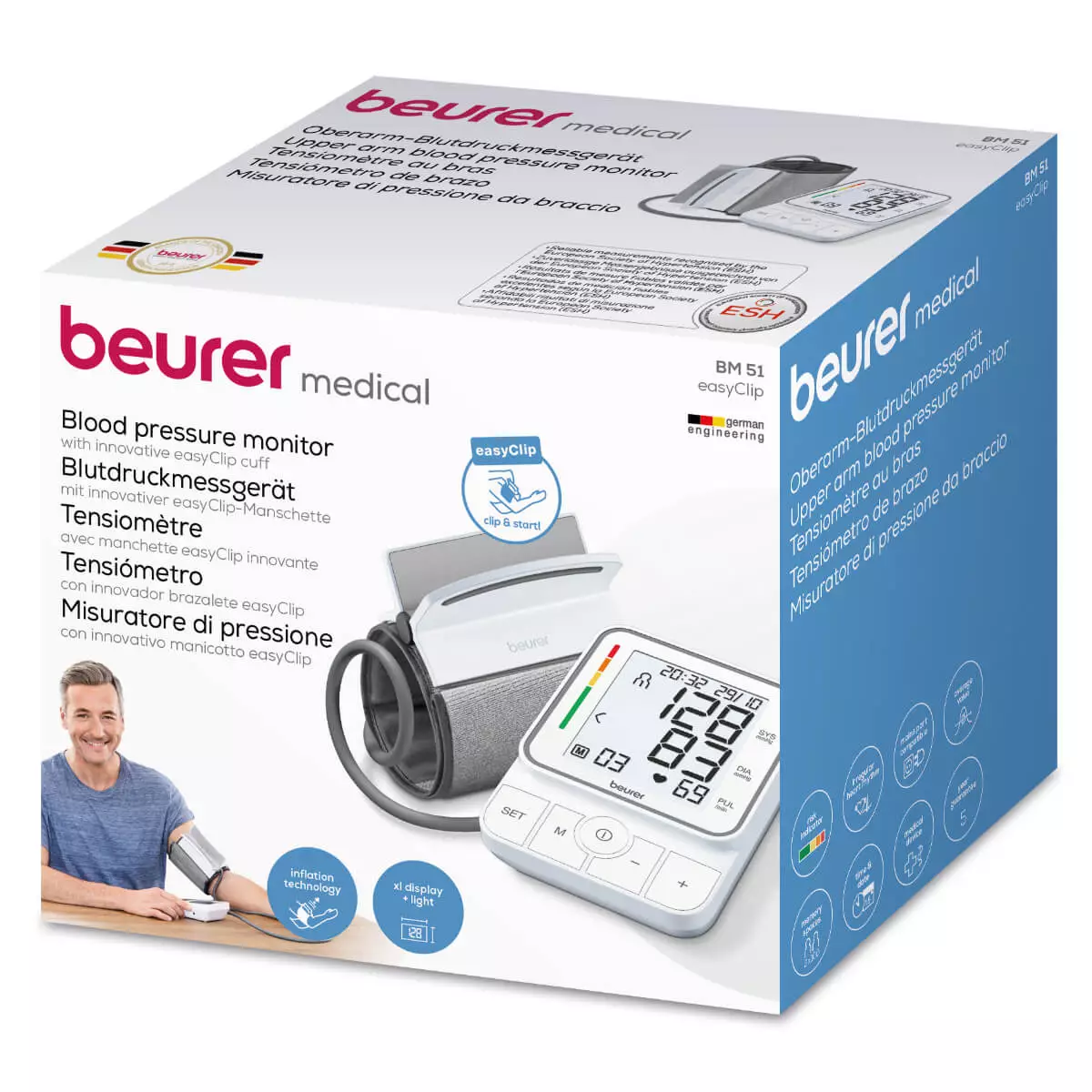  Oberarm-Blutdruckmessgerät BM 51 easyClip
