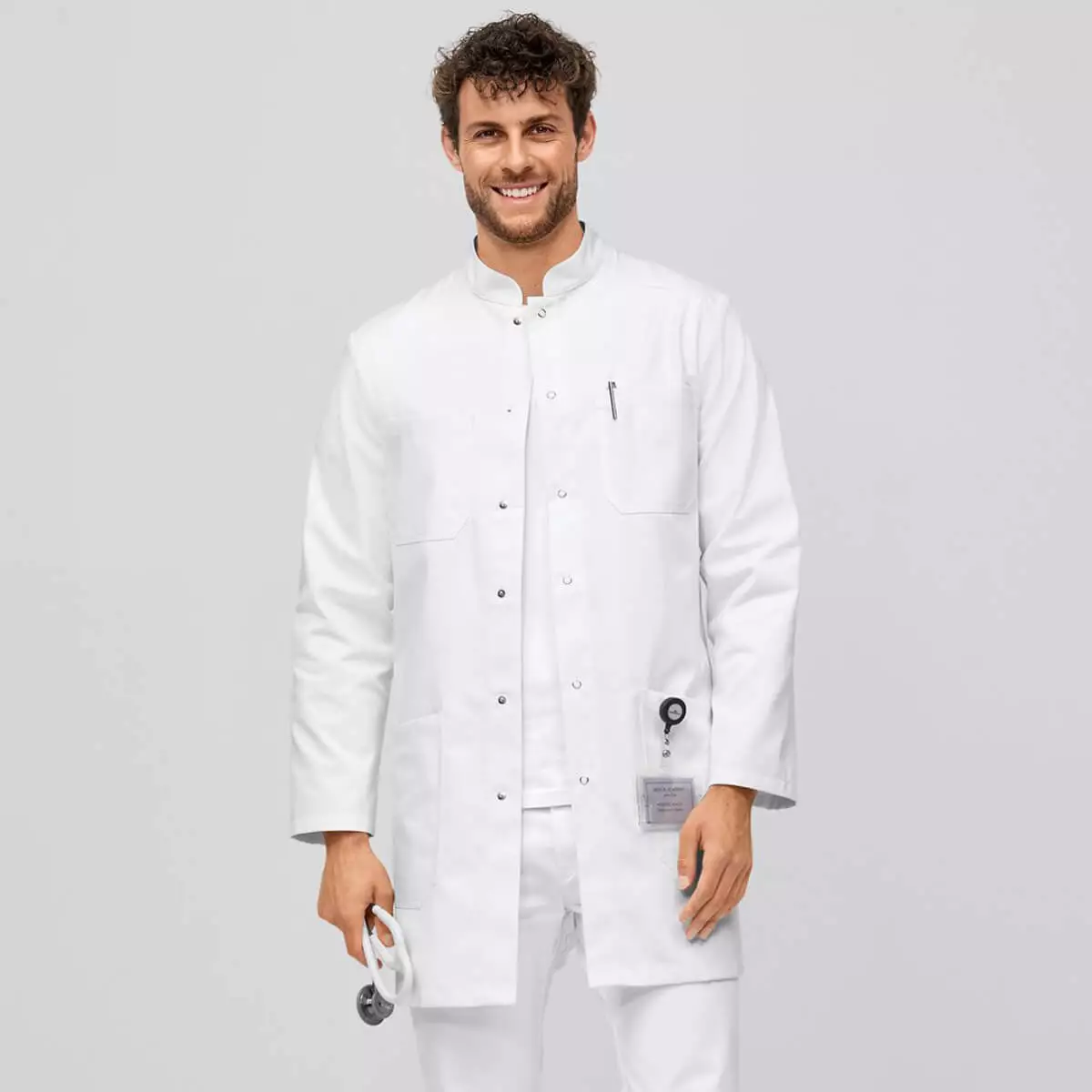  Herren-Arztkittel/-Labormantel weiß
