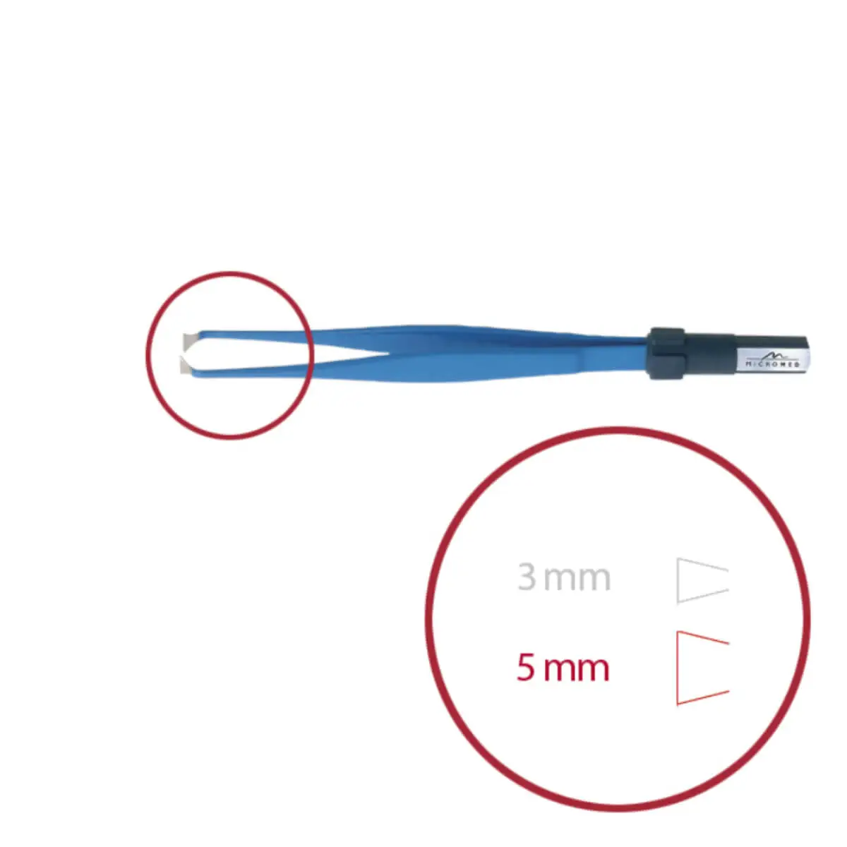  Innengewinkelte bipolare Pinzette