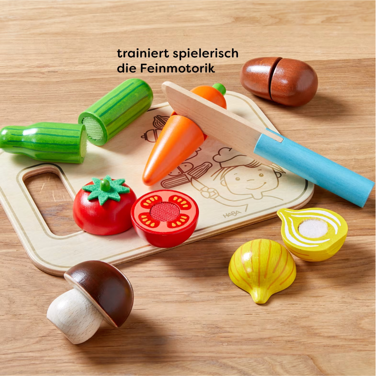  Creative Play – Gemüse mit Messer & Brettchen