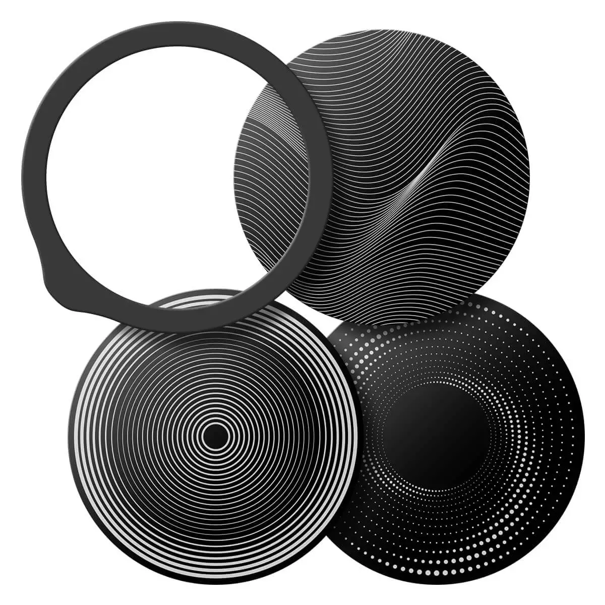  Gravierte Alu-Membransets "Drums"