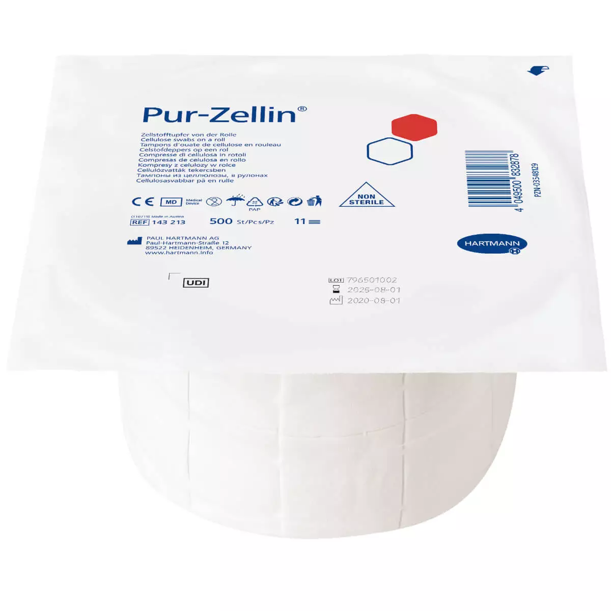  Pur-Zellin unsterile Zellstofftupfer