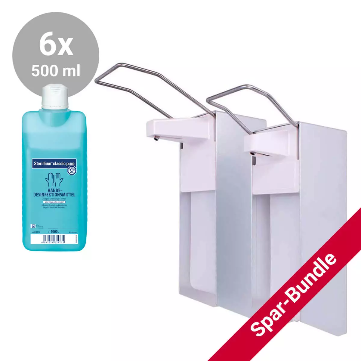  Spar-Bundle: DocCheck Hygienespender "Pump" + Sterillium classic pure