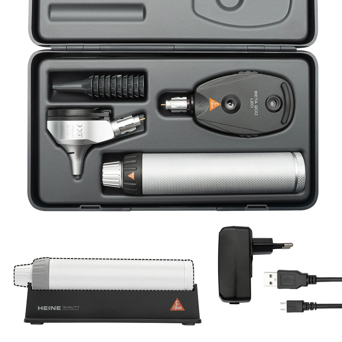 HEINE BETA 200 LED F.O. Otoskop & BETA 200 LED Ophthalmoskop im Set HEINE BETA 200 LED F.O. Otoskop & BETA 200 LED Ophthalmoskop im Set