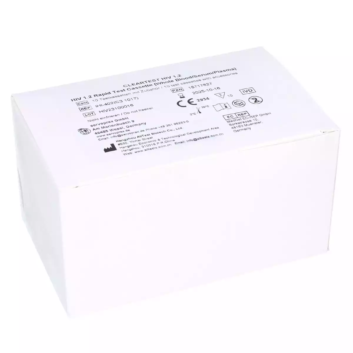  Cleartest HIV 1.2 Kassettenschnelltest