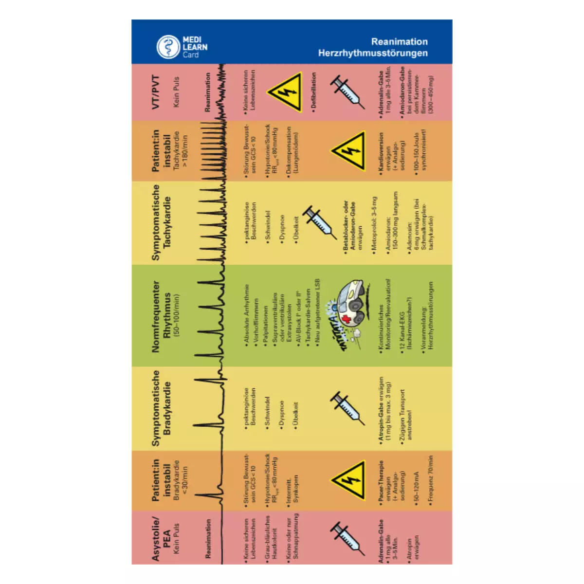  Herzrhythmusstörungen und Reanimation Taschenkarte