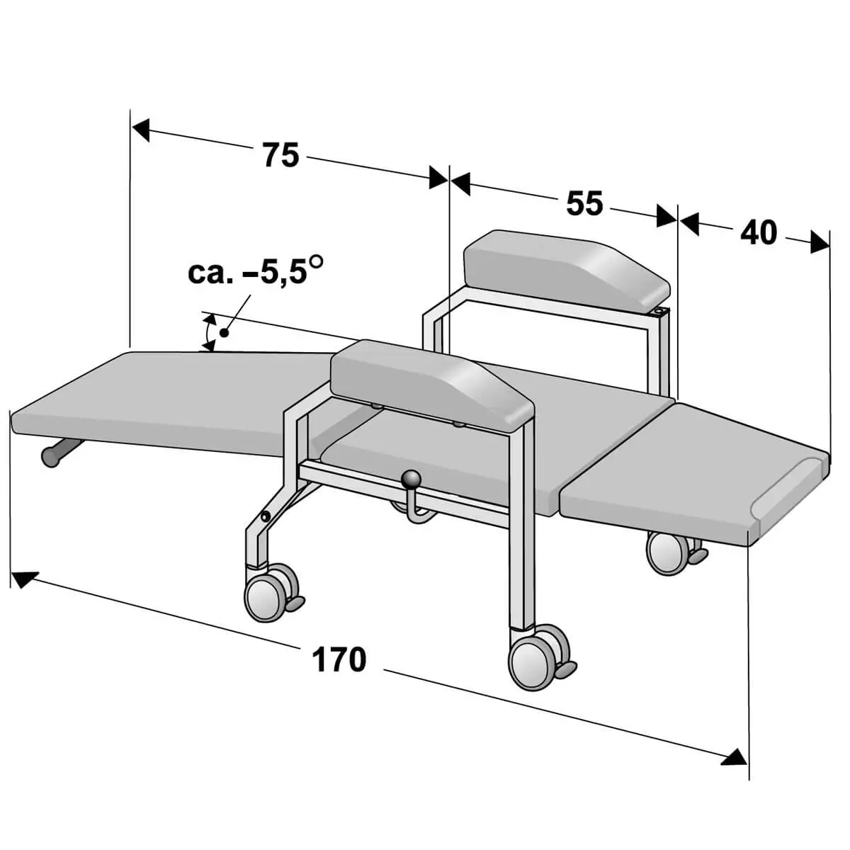  Haemo-Flexa Cuneo Mobil Blutentnahmestuhl