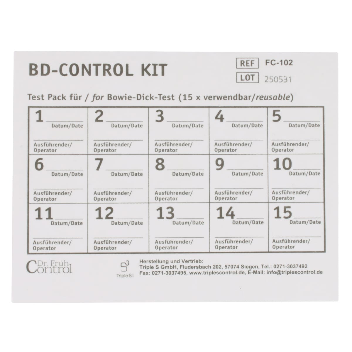  BD-Control Kit zur Mehrfachverwendung