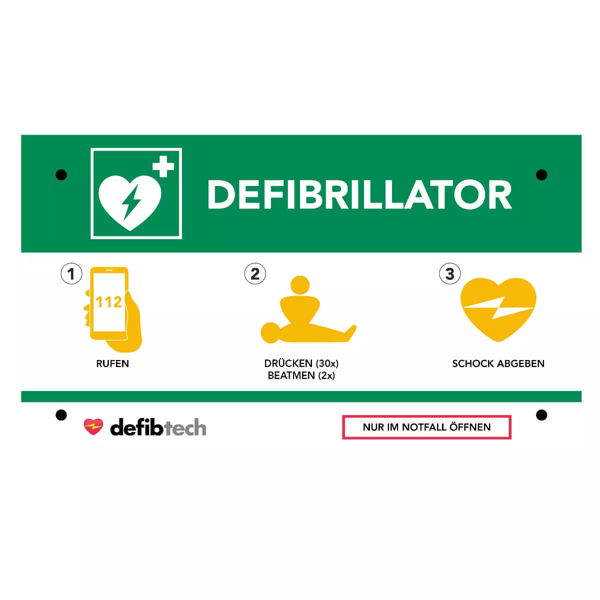  Defibrillator Notfalltafel