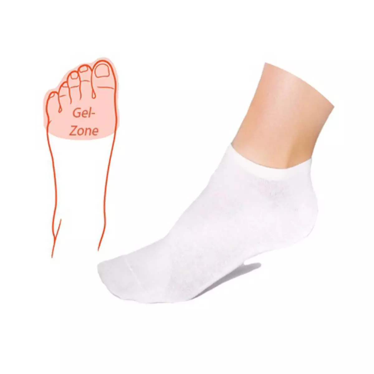  Söckchen mit integrierter Zehen-Gel-Zone