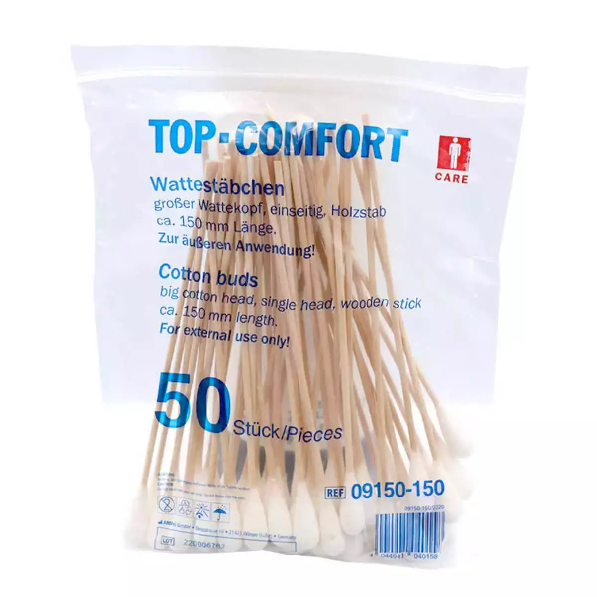 Top-Comfort Holzstab Wattestäbchen