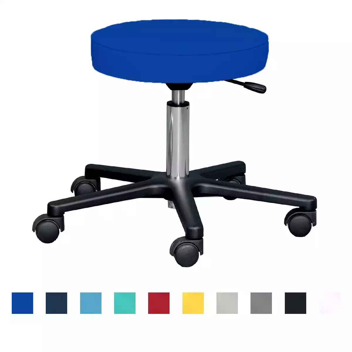  Drehhocker mit schwarzem Aluminium-Fußkreuz
