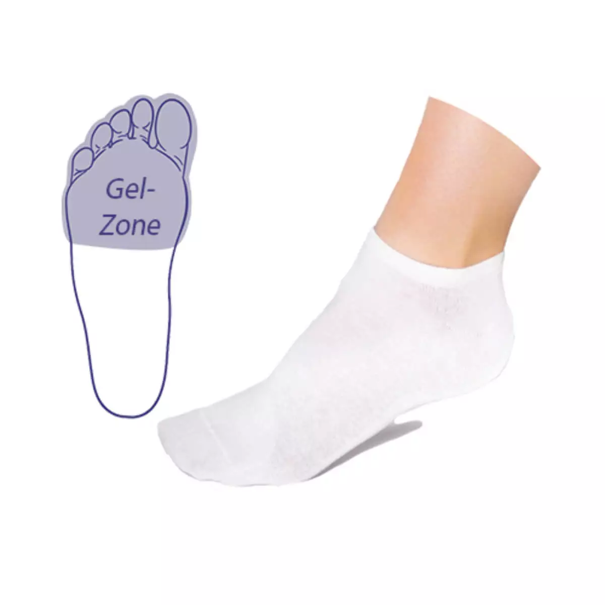  Söckchen mit integrierter Vorderfuß-Gel-Zone