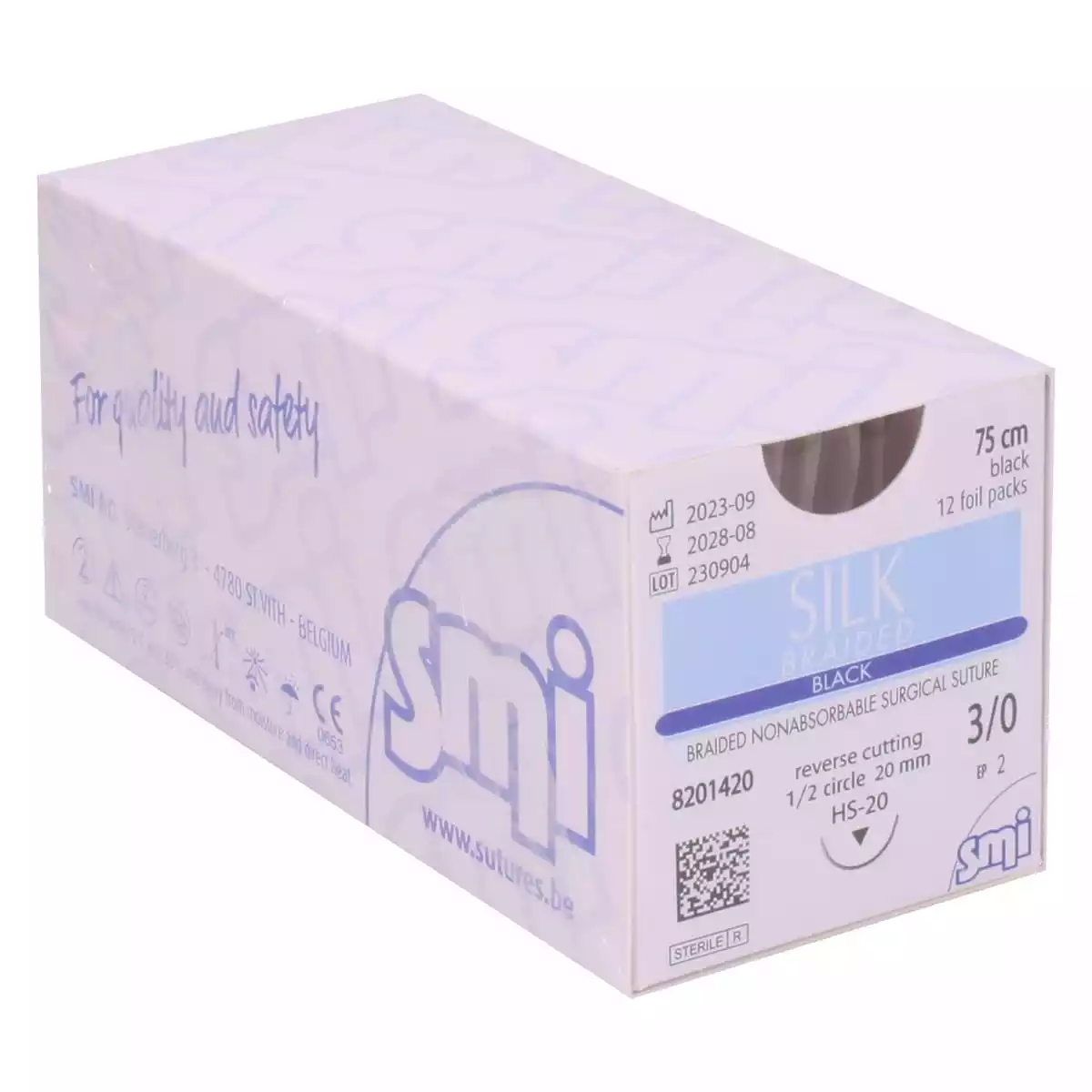  Silk Braided Black Nahtmaterial