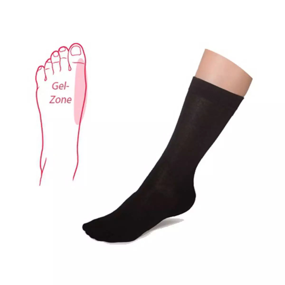  Strümpfe mit integrierter Hallux-Gel-Zone