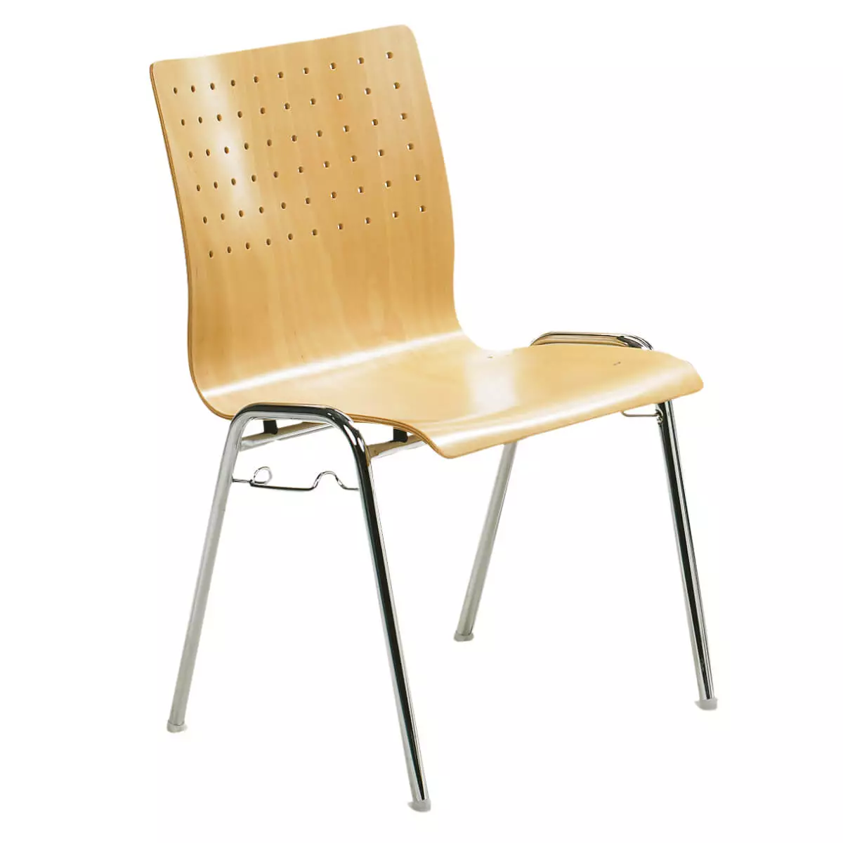 Stapelstuhl mit Sitzschale aus Buche