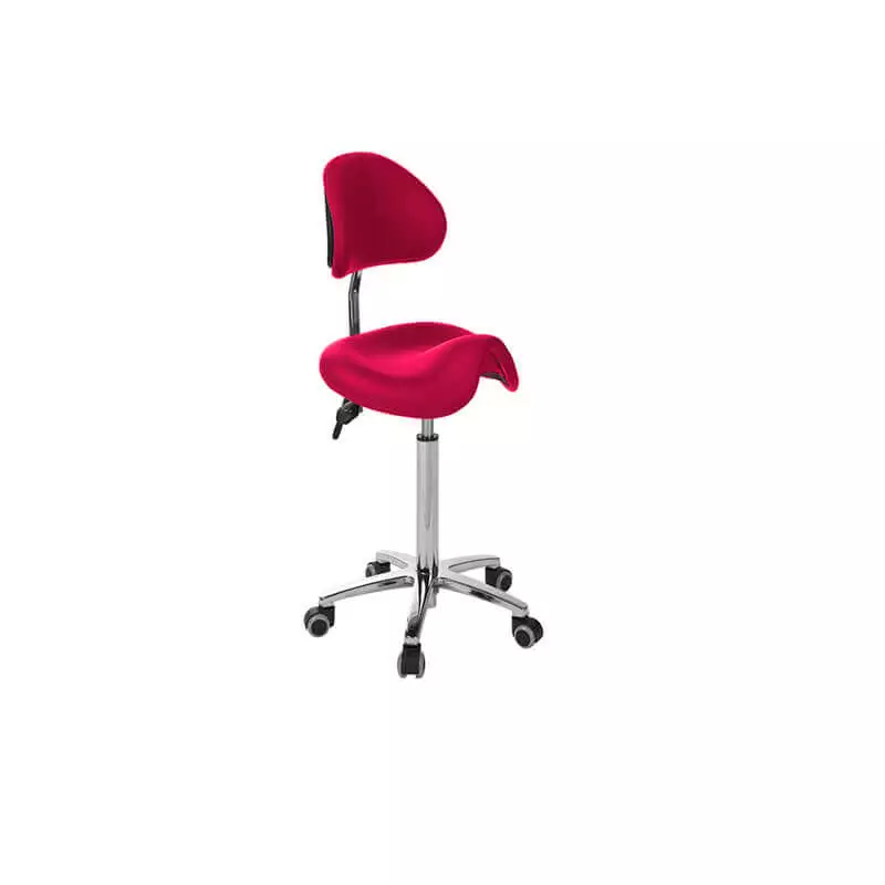 Rollhocker mit Derbysitz und Lehne Rollhocker mit Derbysitz und Lehne
