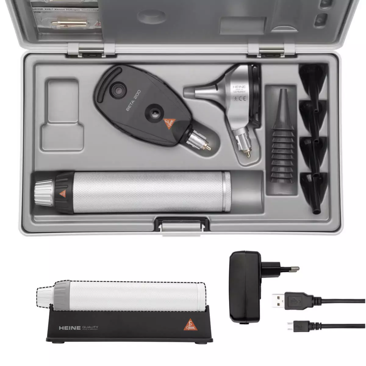 HEINE BETA 400 F.O. Otoskop & BETA 200 Ophthalmoskop im Set