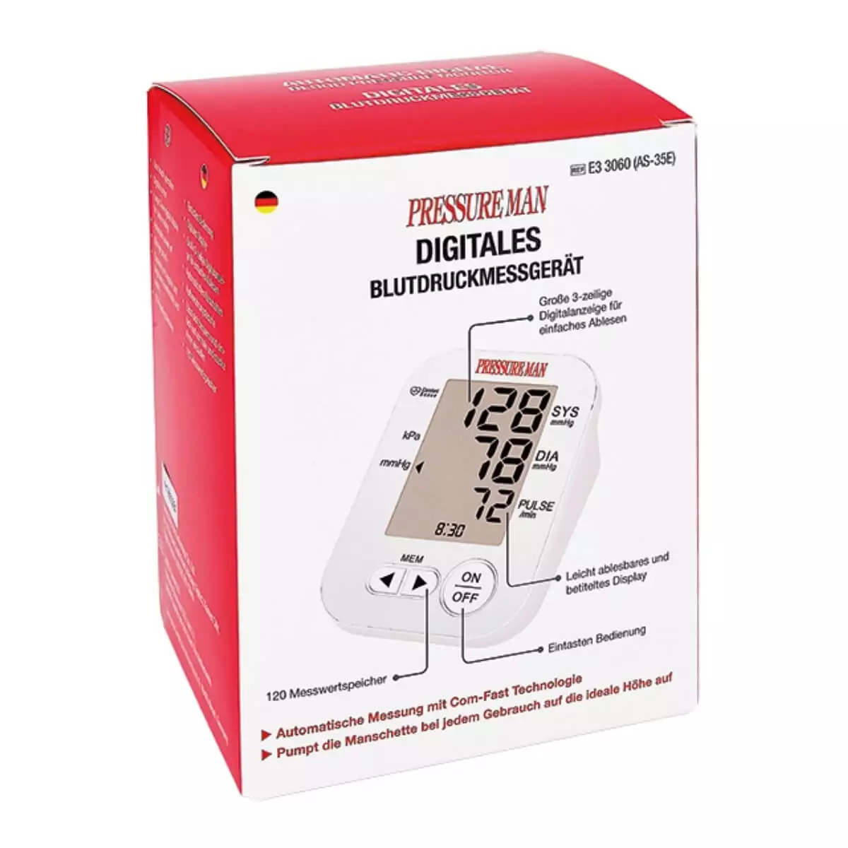  Pressure Man vollautomatisches Blutdruckmessgerät