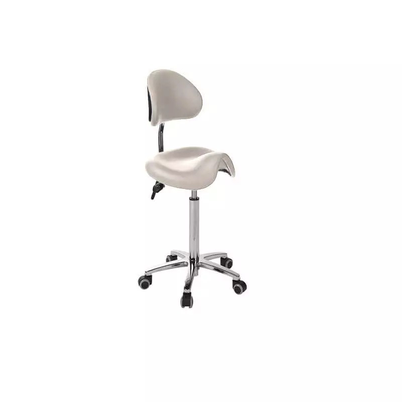 Rollhocker mit Derbysitz und Lehne Rollhocker mit Derbysitz und Lehne